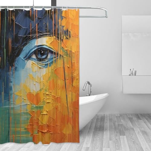 DAOWANGZUO Girls Eye Shower Curtain Set 1