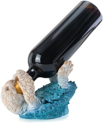 VVGIFTS Sea Turtle Wine Bottle Holder Statue