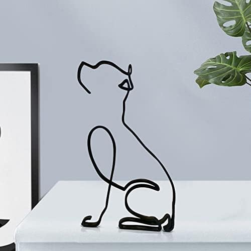 Nudsfuii Desk Statue Figurines Minimalist Dog Sculpture