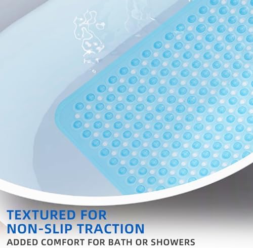 MOONFLY Extra Long Non-Slip Bath Mat 40x16 Inches