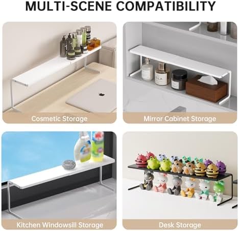 WOCHUANGSI Expandable Medicine Cabinet Shelf White L137-236W354H59