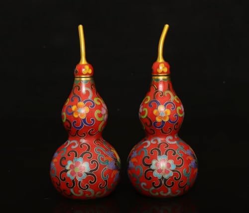 Julrybox Brass Gourd Feng Shui Sculpture 3x3x63IN