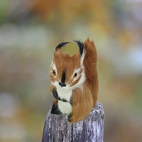 Cute Desk Statue - Plush Squirrel Home Decor Figurine