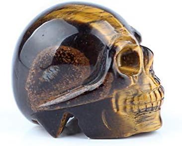 YWG Stone 50mm Yellow Tiger Eye Skull Figurine