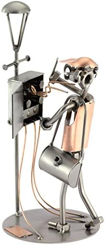 Electrician Sculpture Nuts and Bolts Metal Figurine Handmade in Germany