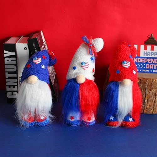 4th of July Decorations Patriotic Gnome Statues Garden Party Supplies
