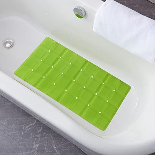 Webos Foldable Non-Slip Bath Mat - Green 28x14 Inches