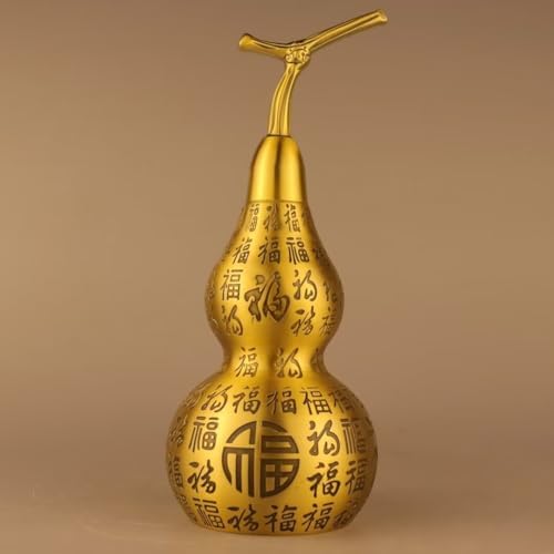 Chinese Gourd Feng Shui Charm Brass Sculpture Decor