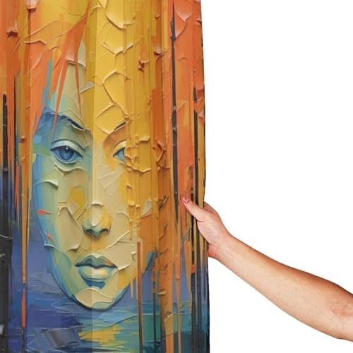 DAOWANGZUO Girls Face Shower Curtain Set