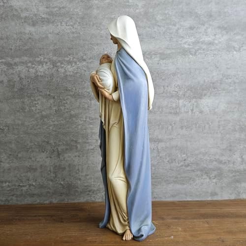BC Catholic Madonna with Child Statue 1275 Inch Hand Painted Classical Renaissance Sculpture