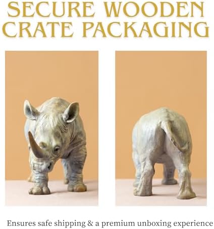 Bronze Rhinoceros Sculpture 197 Inch Realistic Handcrafted Statue