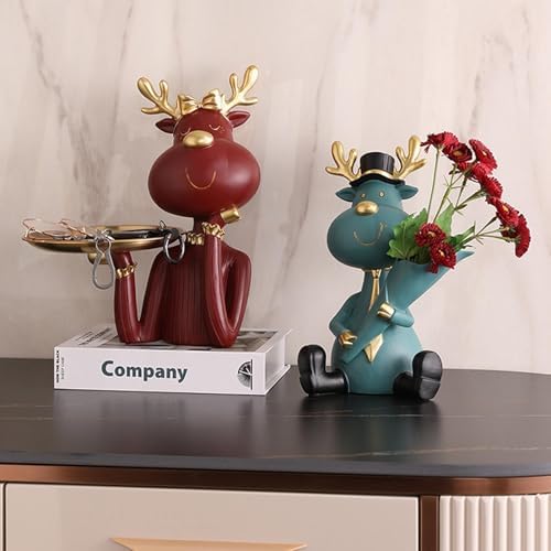 Wood Tray Statues Key Holder for Home Decor