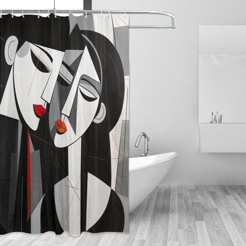 DAOWANGZUO Kissing Girl Shower Curtain Set