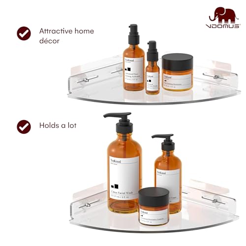 Vdomus Set of 2 Shower Caddies - No-Drill Floating Adhesive Storage