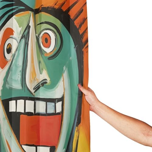 Laughing Boy Boho Shower Curtain Set with 12 Hooks 72x72in