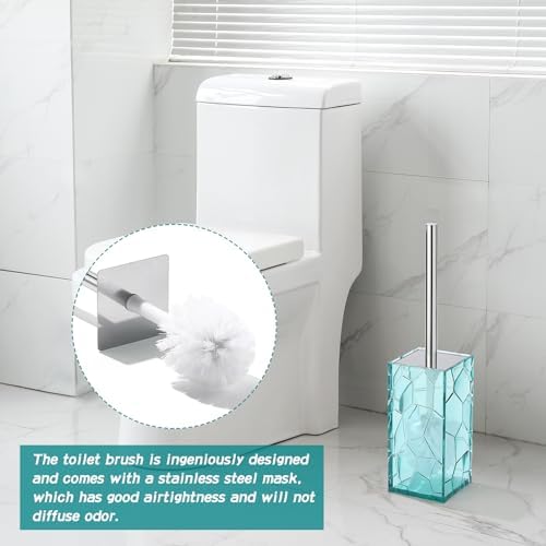 YAUKPH Clear Acrylic Bathroom Accessories Set - 5 Piece Teal Blue