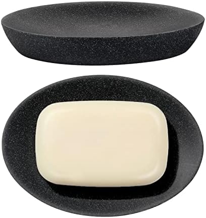 Shinowa Gravel Black Soap Dish - Mini Resin Storage Tray