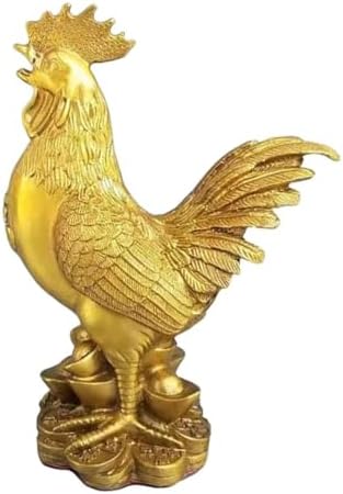 Julrybox Copper Chicken Zodiac Statue Decor