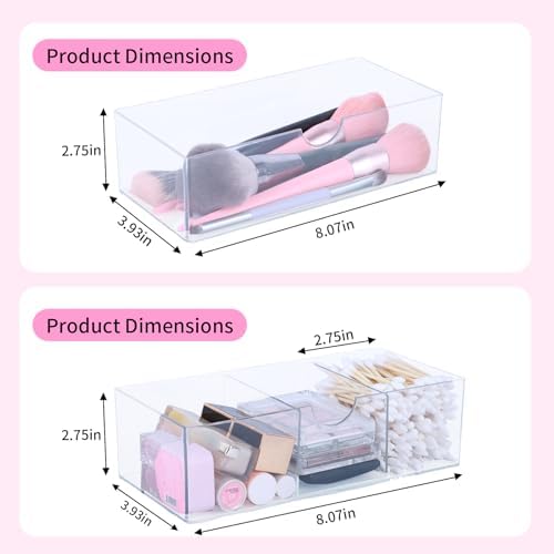 Adjustable Medicine Cabinet Organizer with 3-Tier Clear Acrylic Storage