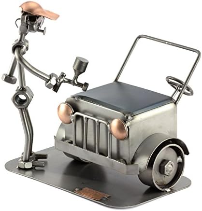 Handmade German Metal Figurine - Auto Body Painter Sculpture