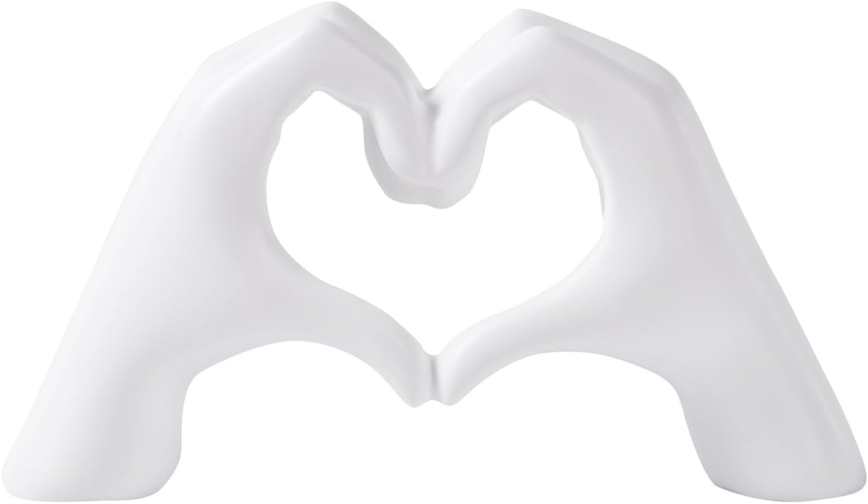 OTARTU Heart-Shaped Hand Sculpture Gold Decor