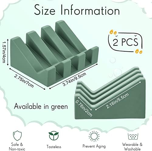Cunhill 2 Piece Silicone Soap Dish with Drain Light Green