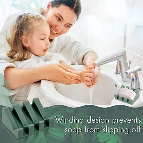 Cunhill 2 Piece Silicone Soap Dish with Drain Light Green