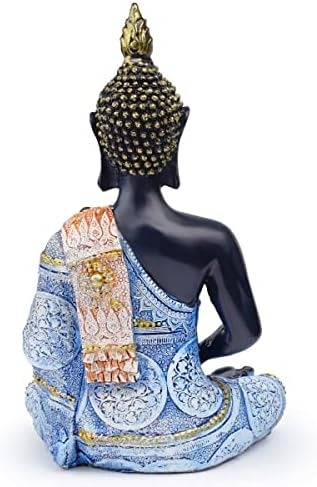 Polystone Buddha Meditating Statue Blue