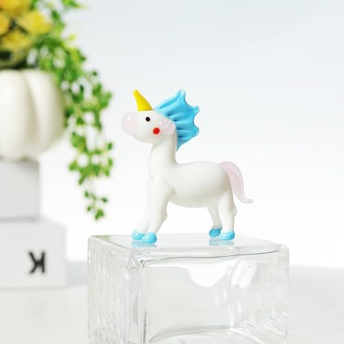 NaneTidy Unicorn Glass Figurine Mini Paperweight Office Home Decor