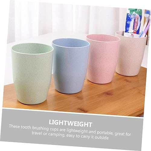 BRIGHTFUFU Wheat Straw Toothbrush Cup Holder for Bath