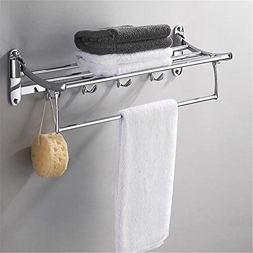 Bathroom Towel Rack 19 Inches Foldable Wall Mounted Double Holder