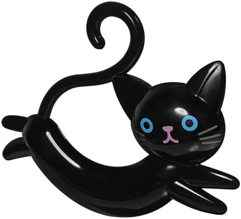 Modern Black Cat Towel Rack for Kitchen Bathroom