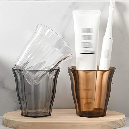 Home Simple Style Transparent Plastic Toothbrush Cup for Adults and Kids