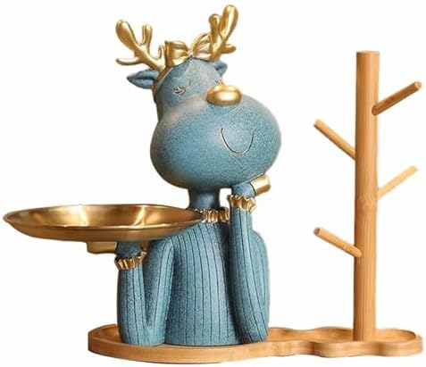 Wood Tray Statues Key Holder for Home Decor