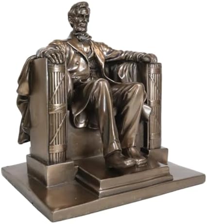Ebros Gift Faux Bronze Lincoln Figurine 8 H