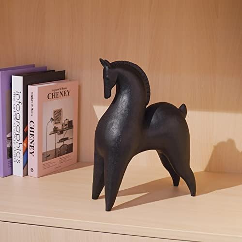 Cynkeyee Black Horse Statue Modern Home Decor
