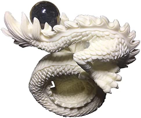 Chinese Feng Shui Dragon Statue Hand-Carved Home Office Decor