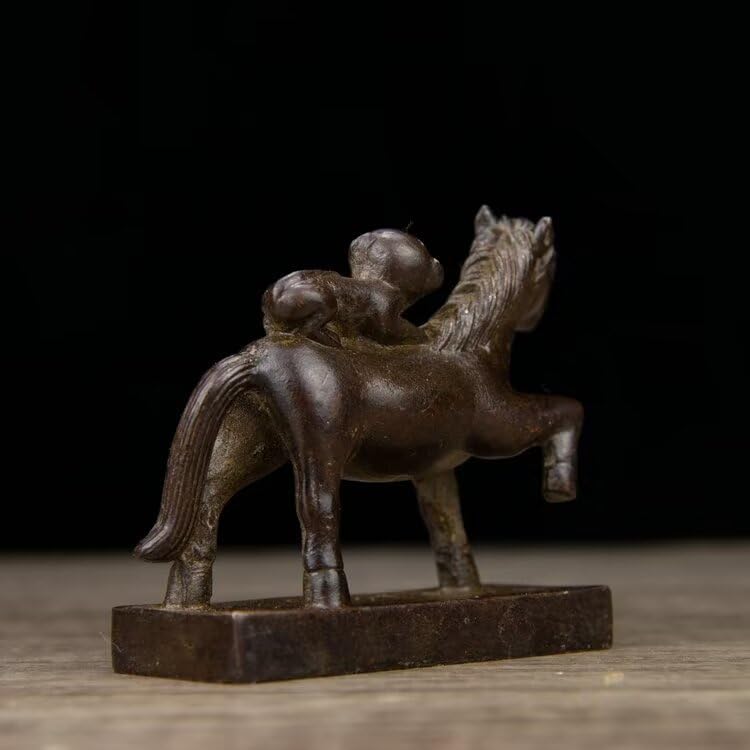 Chinese Elegant Brass Horse Feng Shui Decor Statue 1
