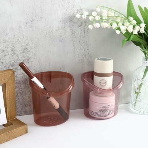 Pokinge 2pcs Suction Cup Bear Toothbrush Holder with Storage Box