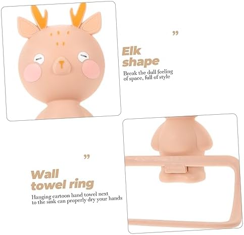 Cartoon Elk Towel Ring - Wall Mounted No Drill Installation