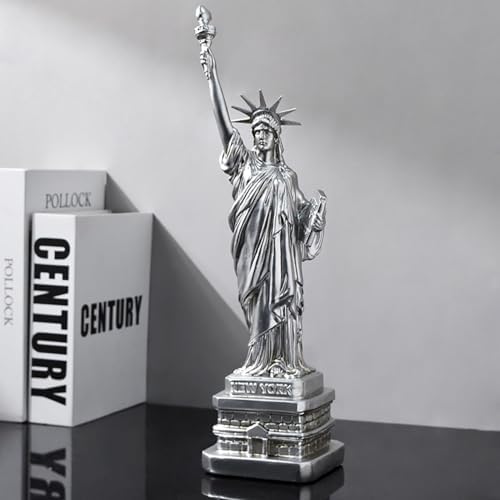 Elegant Statue of Freedom Women God Resin Ornament Silver 1