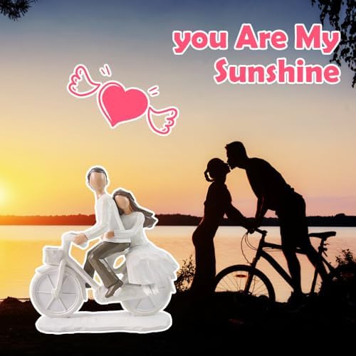 Hand Painted Couple Bicycle Sculpture Romantic Wedding Gift