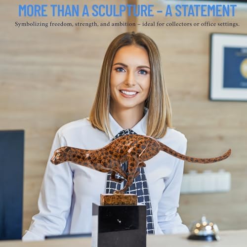 Bronze Cheetah Running Statue 126 Art Deco Sculpture