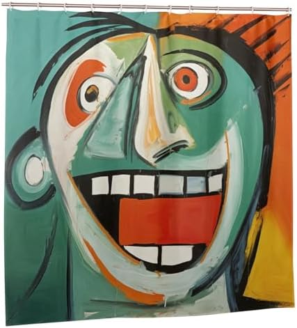 Laughing Boy Boho Shower Curtain Set with 12 Hooks 72x72in