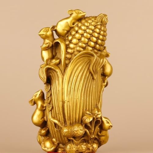 Chinese Brass Corn Feng Shui Decor Statue