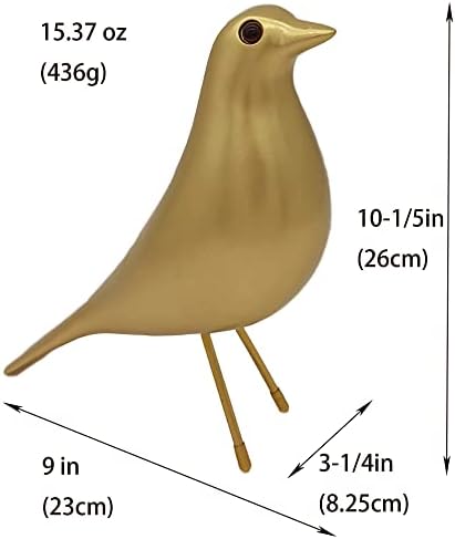 Mid Century Style Desk Bird Ornament in Gold