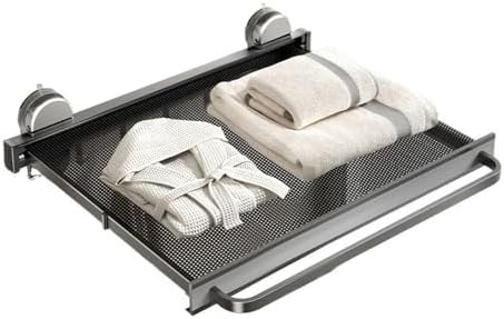 Extendable Suction Cup Towel Rack with Rod and Hooks