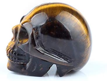 YWG Stone 50mm Yellow Tiger Eye Skull Figurine