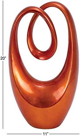 Deco 79 Polystone Swirl Decor Statue Orange