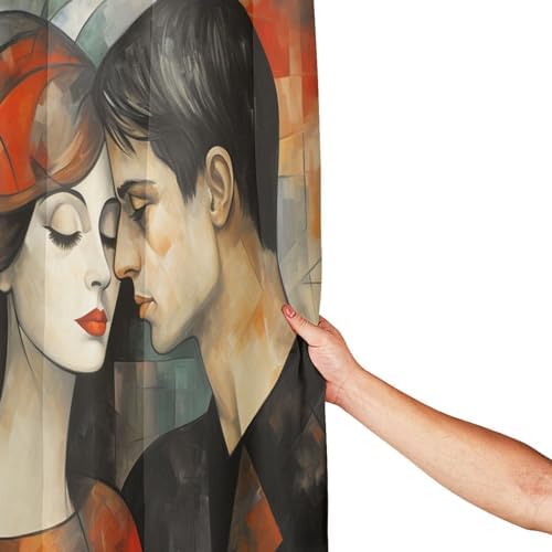 DAOWANGZUO Kissing Girl Shower Curtain Set 1